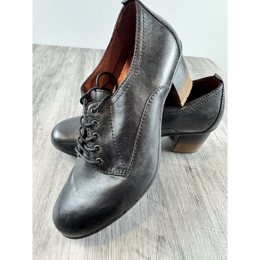Dansko Pennie Black Lace Up Oxford Shoes EU 40 US 9.5-10 Block Heel Chunky